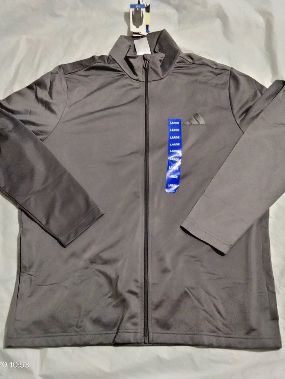 Adidas Men's M Tricot FZ Track Jacket Gray Full Zip Size Large NWT KD3631